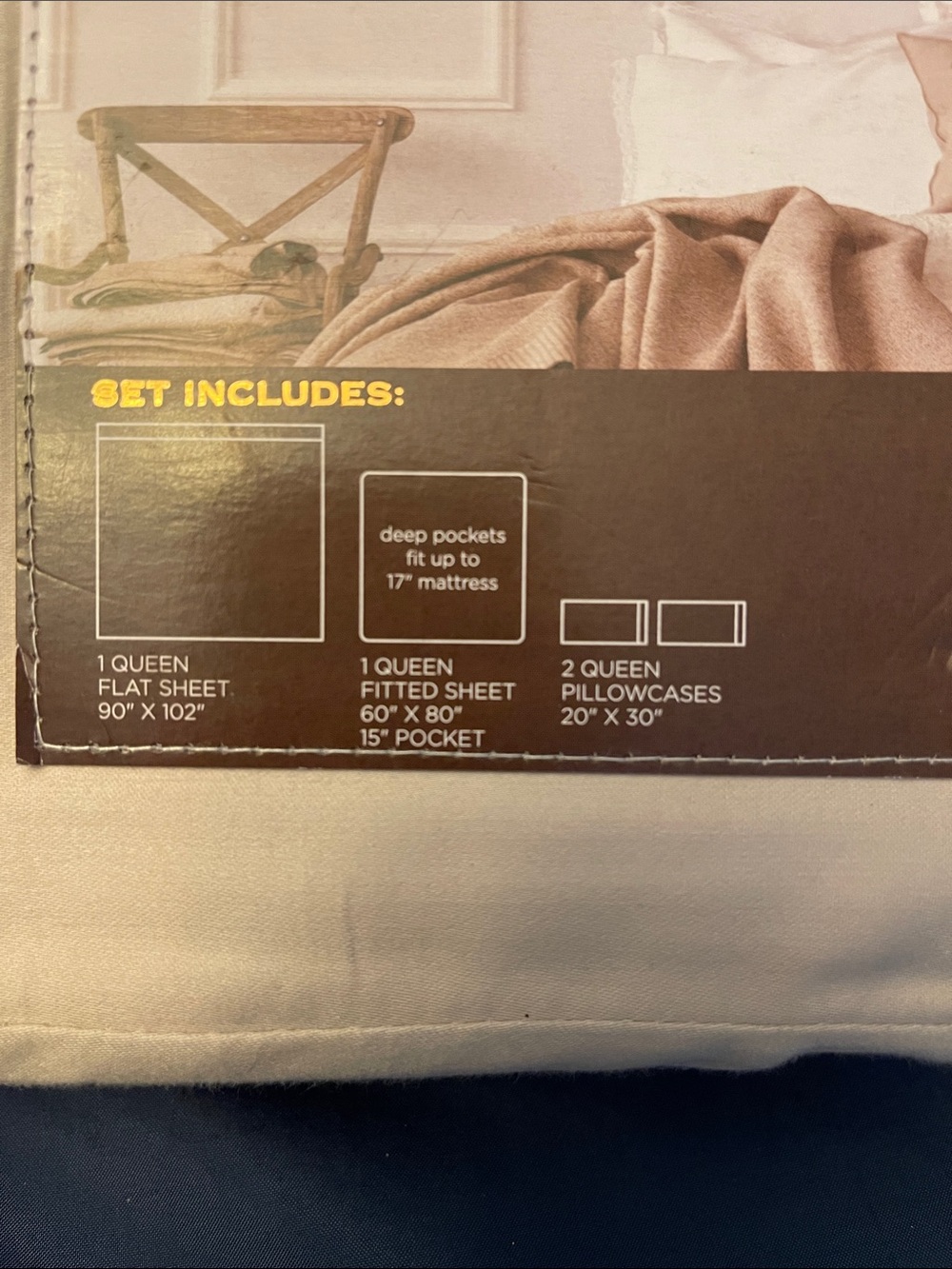 Palace Collection - 2000 Thread Count Queen Sheet Set - Soft Neutral Color - Picture 6 of 6